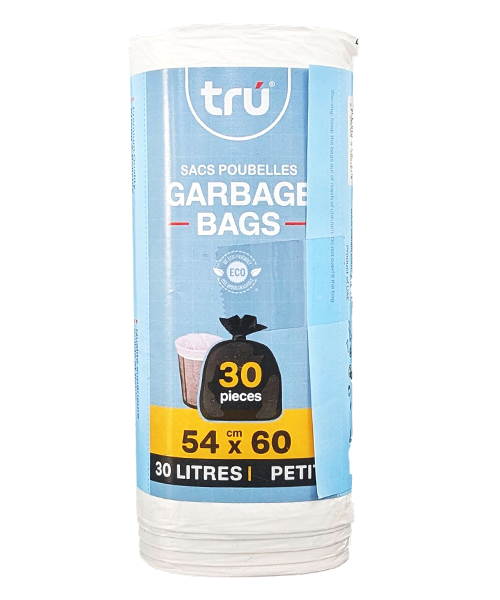 TRU Sacs Poubelles BIODEGRADABLES 30 Litres 54 x 60cm Mora